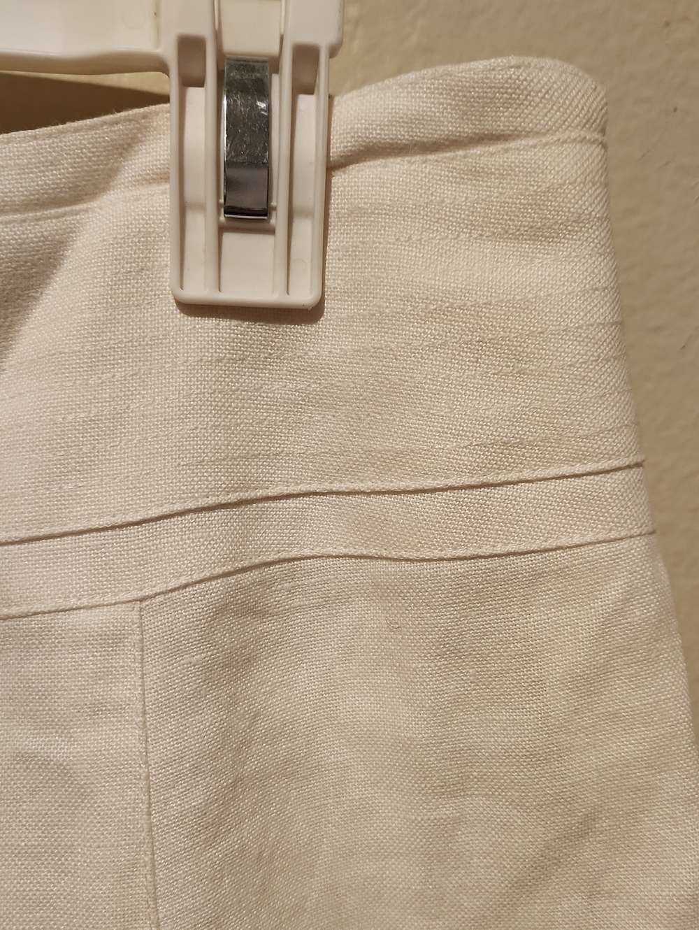 ❤️ TALBOTS VINTAGE IRISH LINEN A-LINE MIDI SKIRT IN WHITE, LATE 90's - EARLY Y2K - Picture 6 of 9